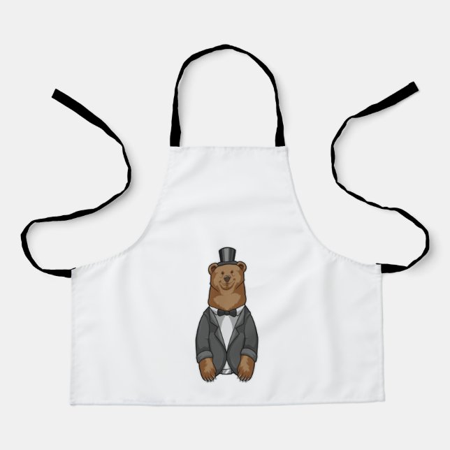 Delantal Oso como novio con chaqueta (Anverso)