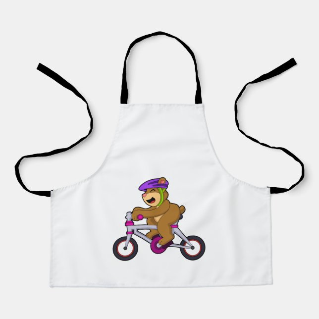 Delantal Oso con bicicleta y casco (Anverso)
