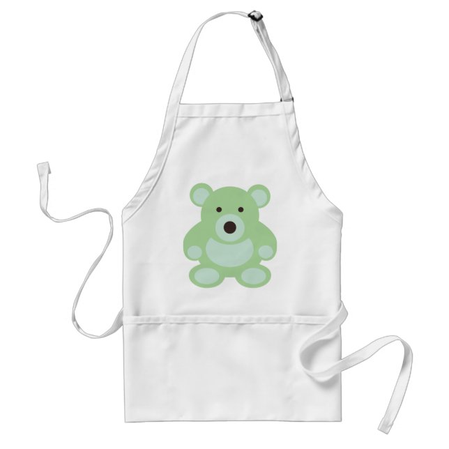 Delantal Oso de peluche de la verde menta (Frente)