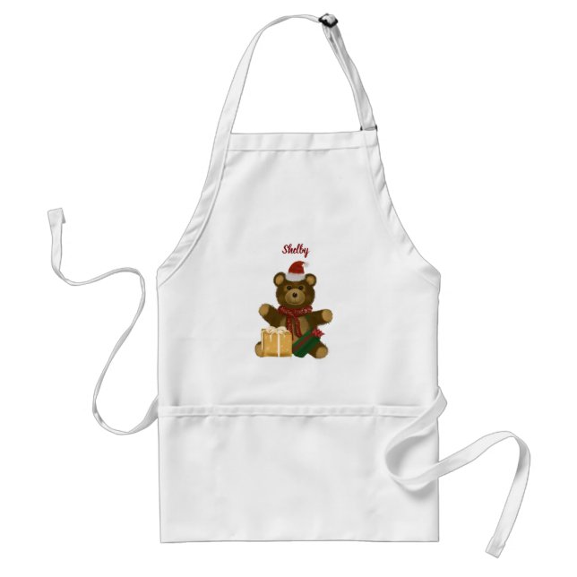 Delantal Oso de peluche de Navidad (Frente)