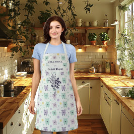 Delantal Oso juguetón con silueta de hierbas - Ropa de coci