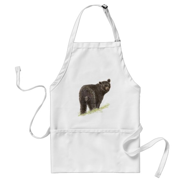 Delantal Oso negro, naturaleza animal, vida silvestre (Frente)