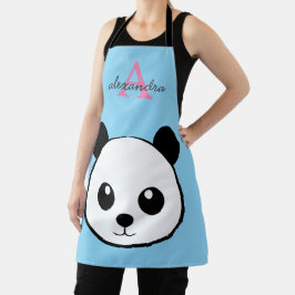 Delantal Oso Panda Lindo – Cocina con Monograma Personaliza