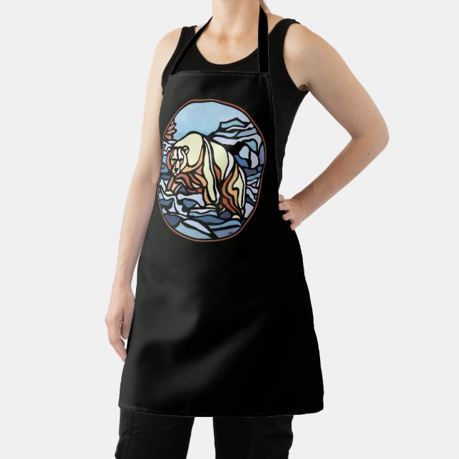 Delantal Oso Polar Aprons Aprons Tribal Bear Art (in situ)