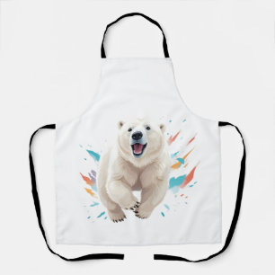 Delantal Oso Polar Feliz Diversión Jugativa Jugando Aire Al