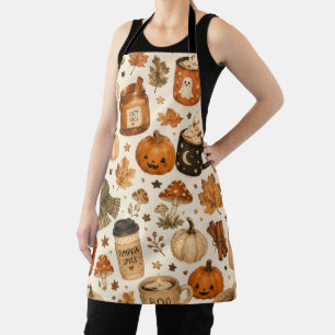 Delantal Otoño Acogedor Calabaza de Halloween Especias de O