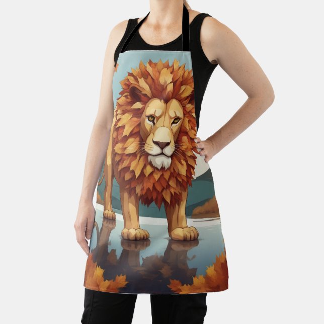 Delantal Otoño deja león macho (in situ)