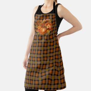Delantal Otoño Harvest Plaid Y Cornucopia