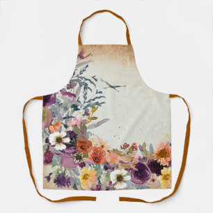 Delantal Otoño mixto floral acuarela