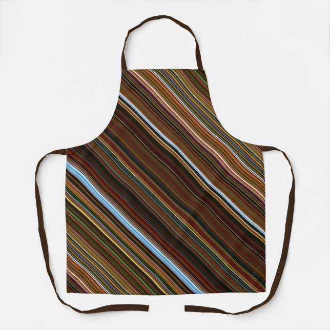 Delantal Otoño Sycamore Brown, Green y Blue Stripe (Anverso)