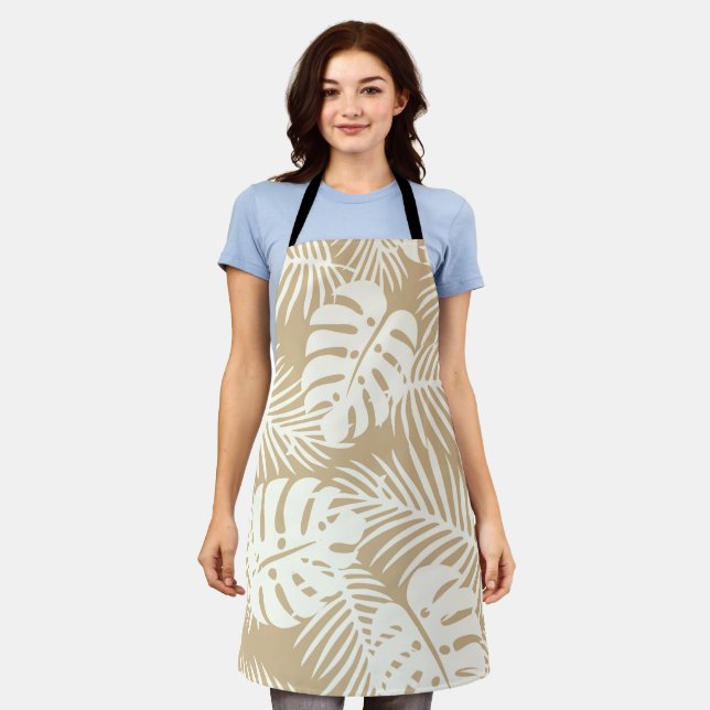 Delantal Otoño tropical, patrones de hojas de verano (Gastado)