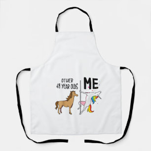 Delantal Otro regalo de cumpleaños de 49 años de unicornio