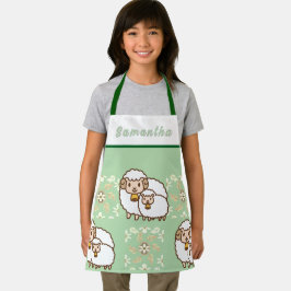 Delantal Oveja blanca con peto de bebé personalizado