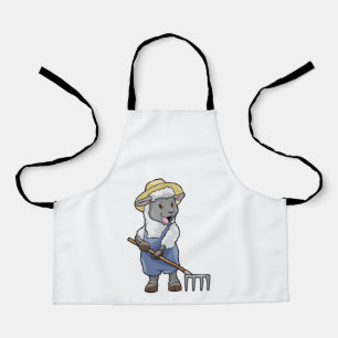 Delantal Oveja como granjero con pastel y Gorra