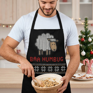 Delantal Oveja de Navidad Baa Humbug   Estilo Suéter Feo