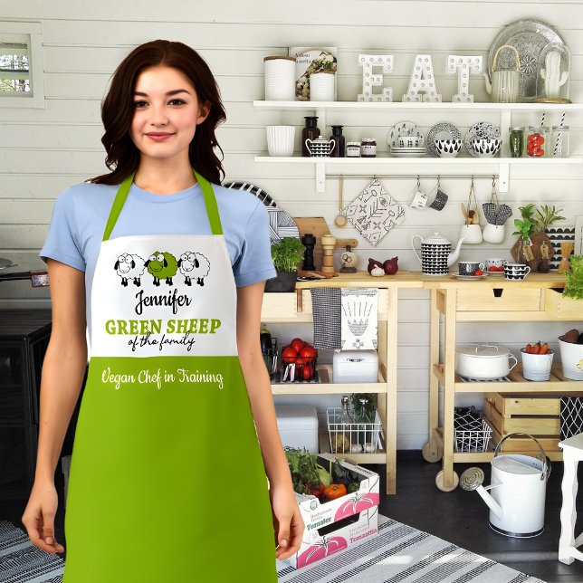 Delantal Oveja verde de la familia (con nombre) (Subido por el creador)