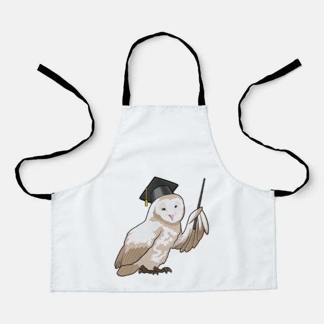 Delantal Owl como profesor con puntero (Anverso)