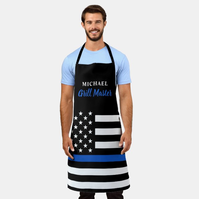 Delantal Pabellón A del maestro de grill de la línea azul d (Gastado)