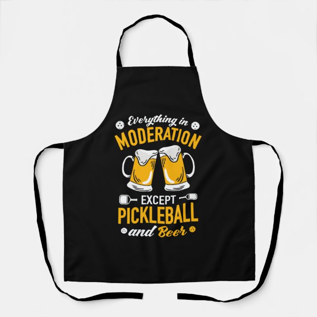 Delantal Paddleball Tennis - Badminton Pickleball and Beer (Anverso)