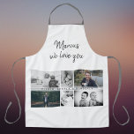 Delantal Padre con hijos y Collage de fotos de papá de fami<br><div class="desc">Padre con hijos y padre de familia Collage de fotos Apron. Collage de 6 fotos, nombre y dulce mensaje en un guión moderno y nombres de niños que superponen las fotos. Añade tus 6 fotos familiares favoritas y personaliza con tus nombres. Gran aguijón y un regalo para el cumpleaños, el...</div>