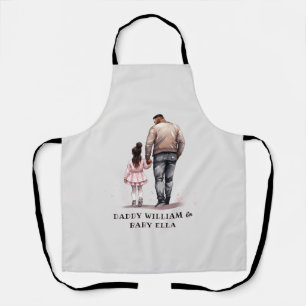 Delantal Padre e hija negros personalizados (2)