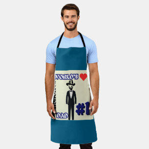 Delantal Padre favorito del mundo #1 Apron adulto turquesa