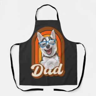 Delantal Padre Husky, perro papá, huskies amorosos
