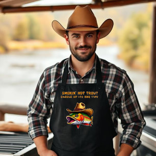 Delantal Padres con peces divertidos que usan un Gorra de v