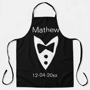 Delantal padrino de boda añadir nombre año camisa corbata n