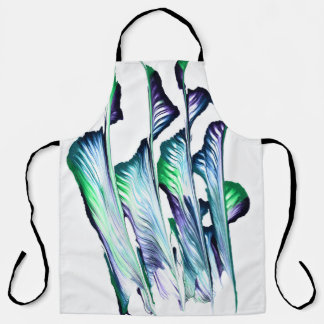 Delantal Pain Remover 1 Purple Green Flower Abstract Apron