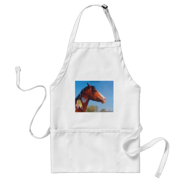 Delantal Paint Horse War Pony Feathers Apron (Frente)