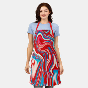 Delantal Paint rojo blanco y azul perpendicular a Apron