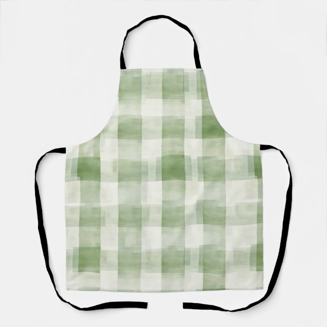 Delantal País de las franjas tostadas de crema verde occide (Anverso)