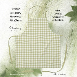 Delantal País francés Meadow Gingham - cigala verde sabia.