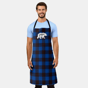 Delantal País ruso, papá, oso azul y negro