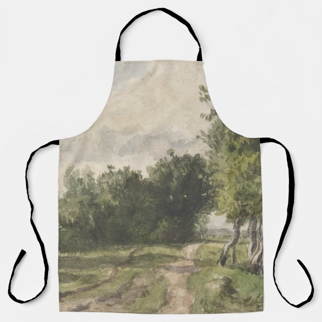 Delantal Paisaje acuarela del sendero - Troyón constante (Anverso)