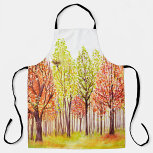 Delantal Paisaje acuático con árboles de otoño