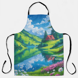 Delantal Paisaje alpino - Lago Cristal