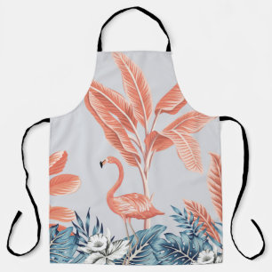 Delantal Paisaje botánico vintage tropical, palmera rosa