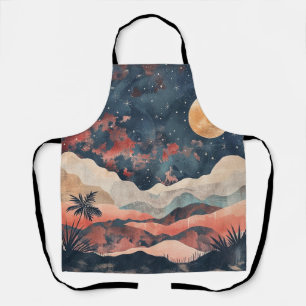 Delantal Paisaje celeste del desierto boho índigo cobre