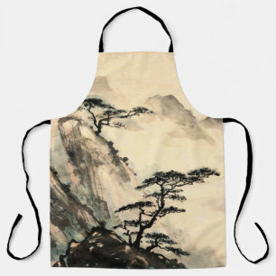Delantal Paisaje chino.chino,pintura,japón