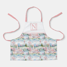 Delantal Paisaje de Castillo Encantador Rosa - Personalizad