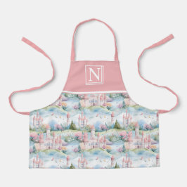 Delantal Paisaje de Castillo Encantador Rosa - Personalizad