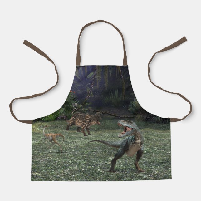 Delantal Paisaje de dinosaurios Jurásico (Anverso)