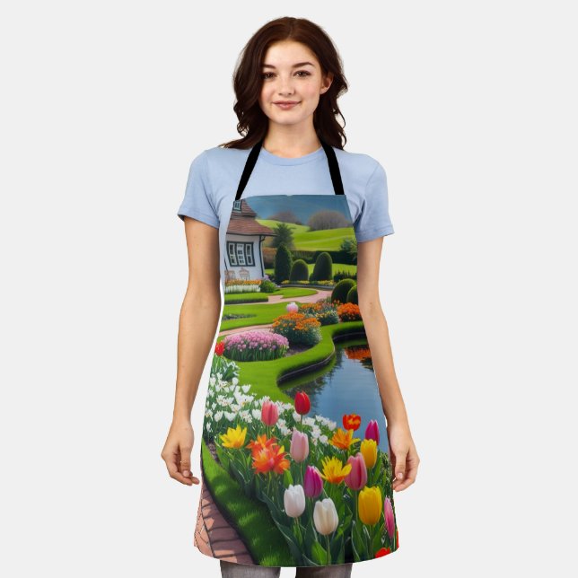 Delantal paisaje de jardín (Gastado)