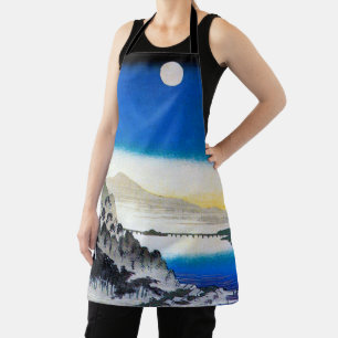 Delantal Paisaje de la Luna sobre las Montañas, Hiroshige, 