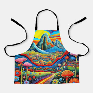 Delantal Paisaje de montaña psicodélico 2