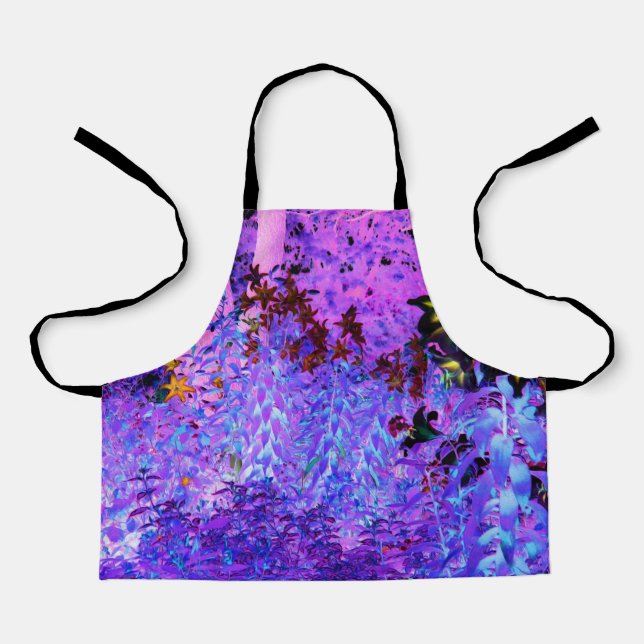 Delantal Paisaje del jardín Spooky Black and Crimson Lily (Anverso)