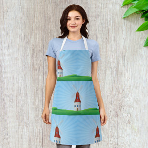 Delantal Paisaje del molino de viento Colinas verdes