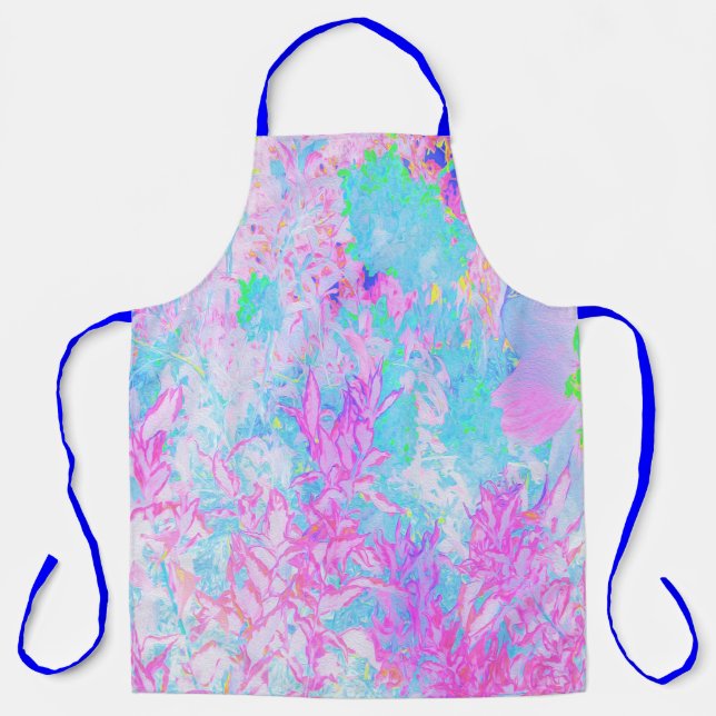 Delantal Paisaje Hidránico Azul y Rosa Caliente de Aqua (Anverso)